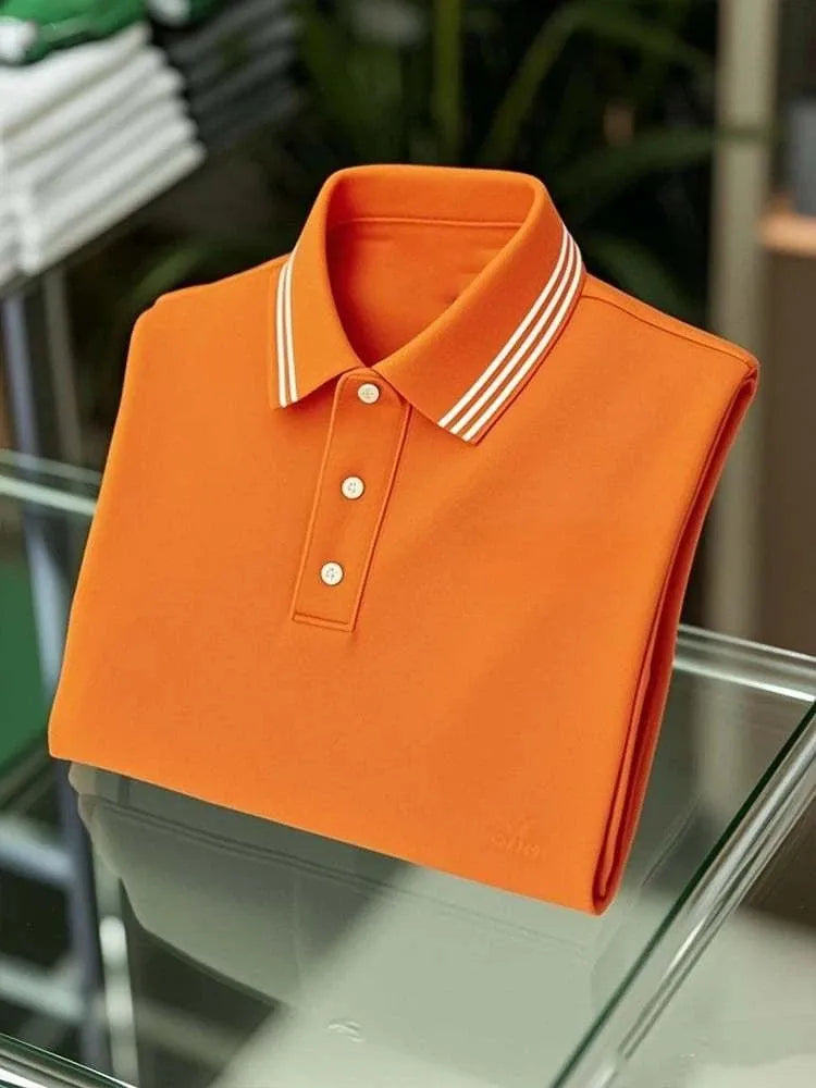 Men's Executive Button Short Sleeve Polo Shirt | Premium Business Casual Polo for Men