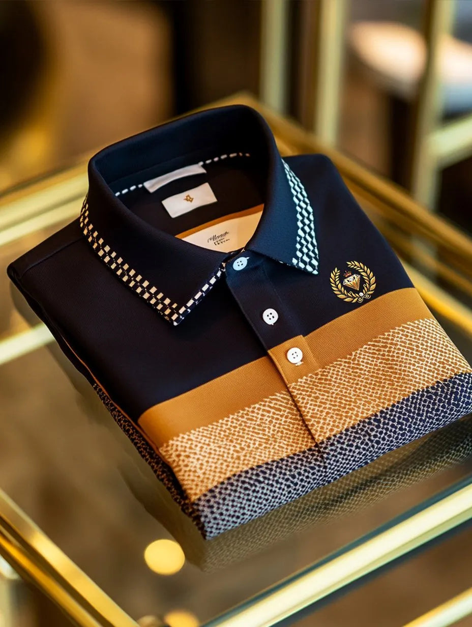 Men's Modern Artistic Button Short Sleeve Polo Shirt | Premium Business Casual Polo for Men