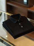 Men's Signature Logo Button Short Sleeve Polo Shirt | Premium Business Casual Polo for Men