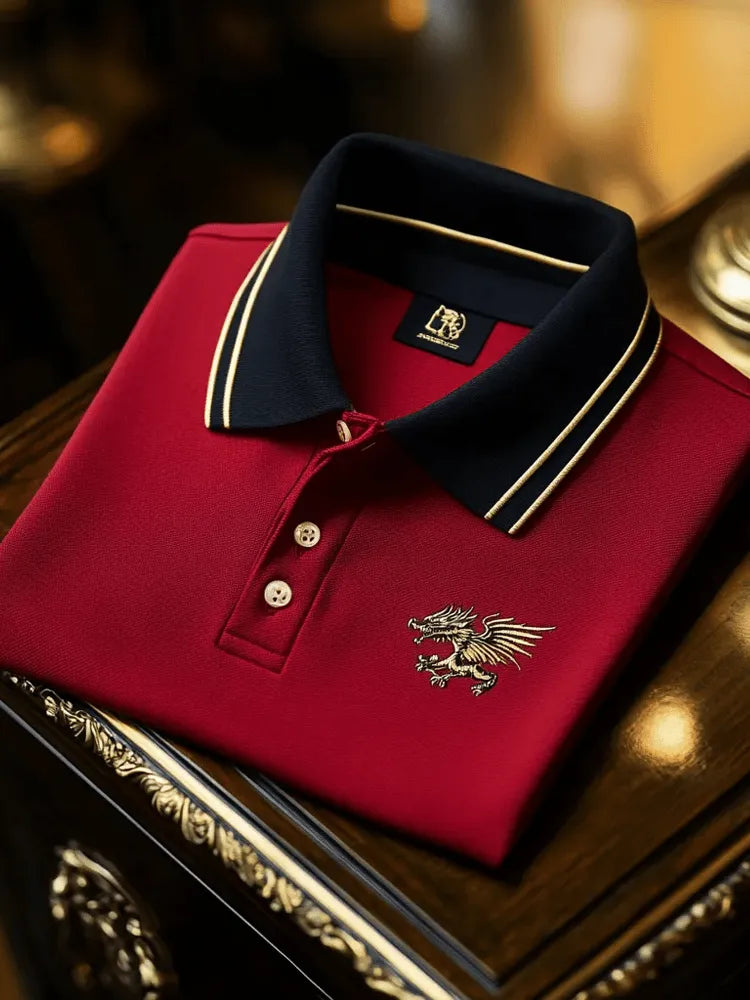 Men's Vintage Business Long Sleeve Polo Shirt | Premium Classic Business Casual Polo for Men
