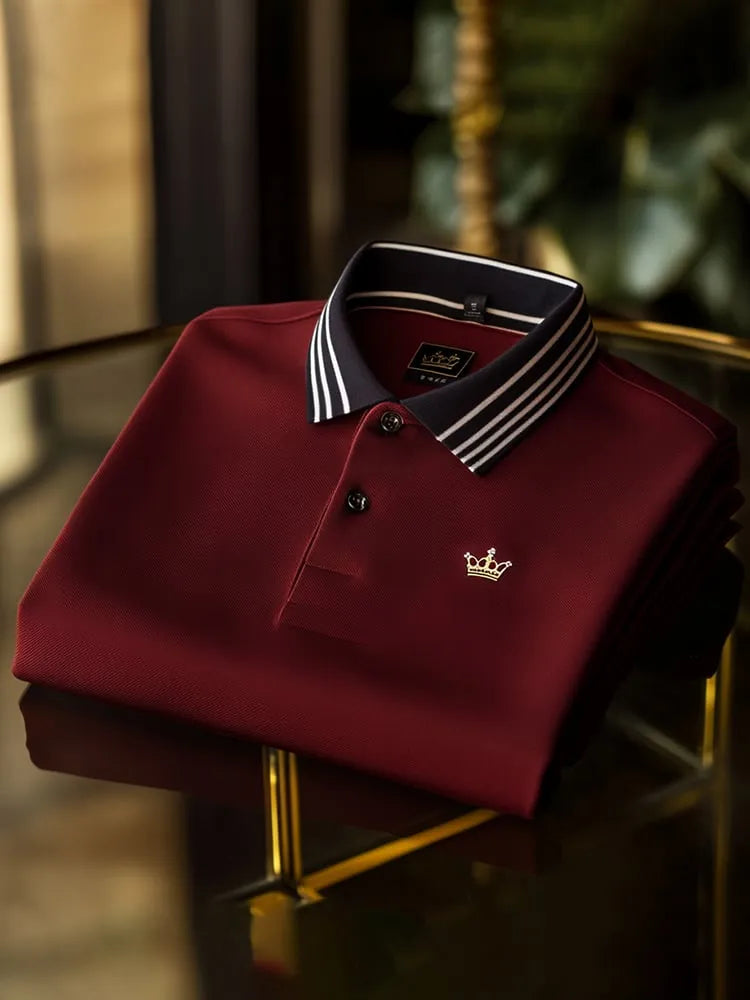 Men's Signature Logo Button Short Sleeve Polo Shirt | Premium Business Casual Polo for Men