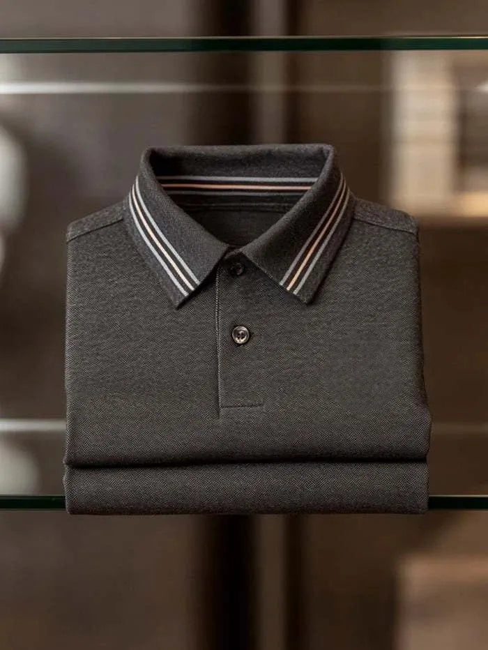 Men's Elite Logo Button Short Sleeve Polo Shirt | Premium Business Casual Polo for Men