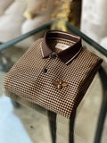 Men's Royal Check Logo Button Short Sleeve Polo Shirt | Premium Classic Business Polo for Men