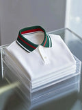 Men's Executive Logo Button-Down Short Sleeve Polo Shirt | Premium Business Casual Polo for Men