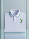 Men's Signature Business Logo Button Short Sleeve Polo Shirt | Premium Smart Casual Polo for Men