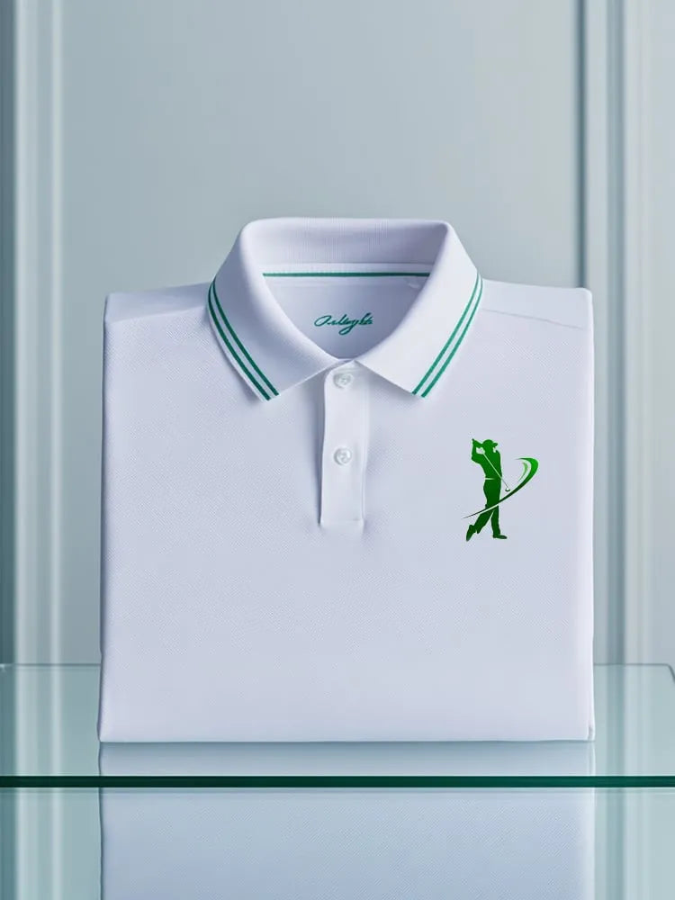 Men's Signature Business Logo Button Short Sleeve Polo Shirt | Premium Smart Casual Polo for Men