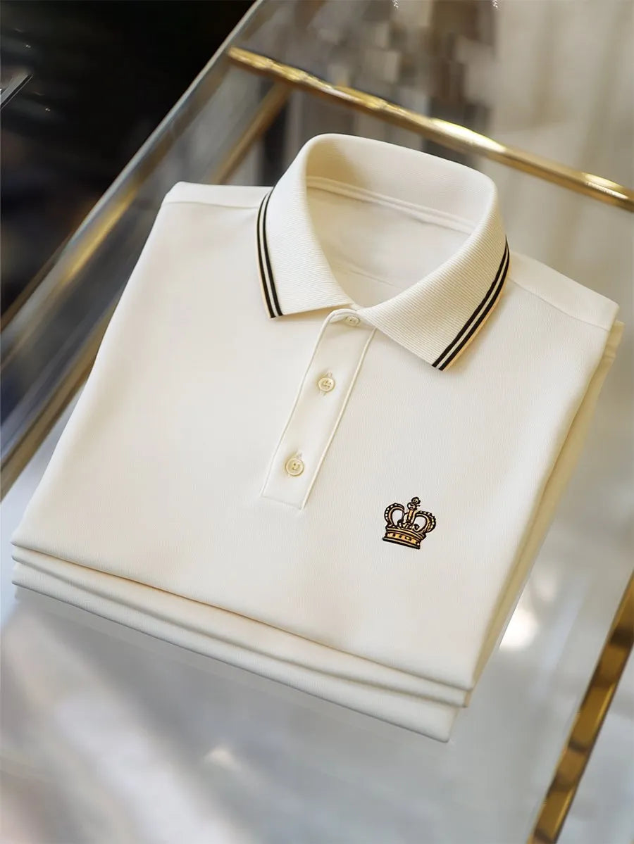 Men's Heritage Business Long Sleeve Polo Shirt | Premium Vintage Smart Casual Polo for Men