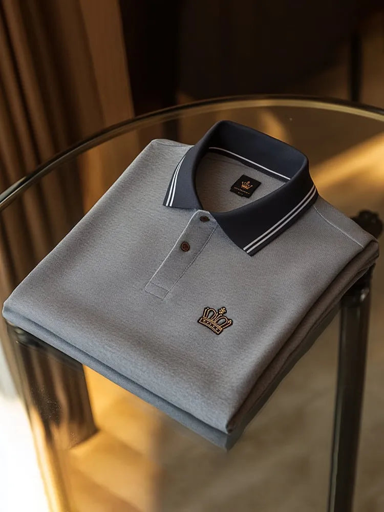 Men's Executive Logo Button Short Sleeve Polo Shirt | Premium Business Casual Polo for Men