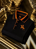 Men's Prestige Check Button Short Sleeve Polo Shirt | Premium Business Casual Logo Polo for Men