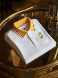 Men's Heritage Check Logo Button Short Sleeve Polo Shirt | Premium Classic Business Casual Polo for Men