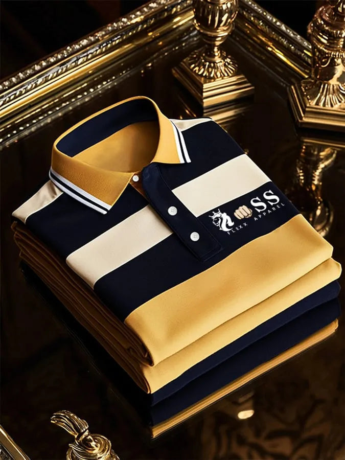 Men's Modern Printed Business Casual Polo Shirt | Premium Printed Polo T-Shirt for Men